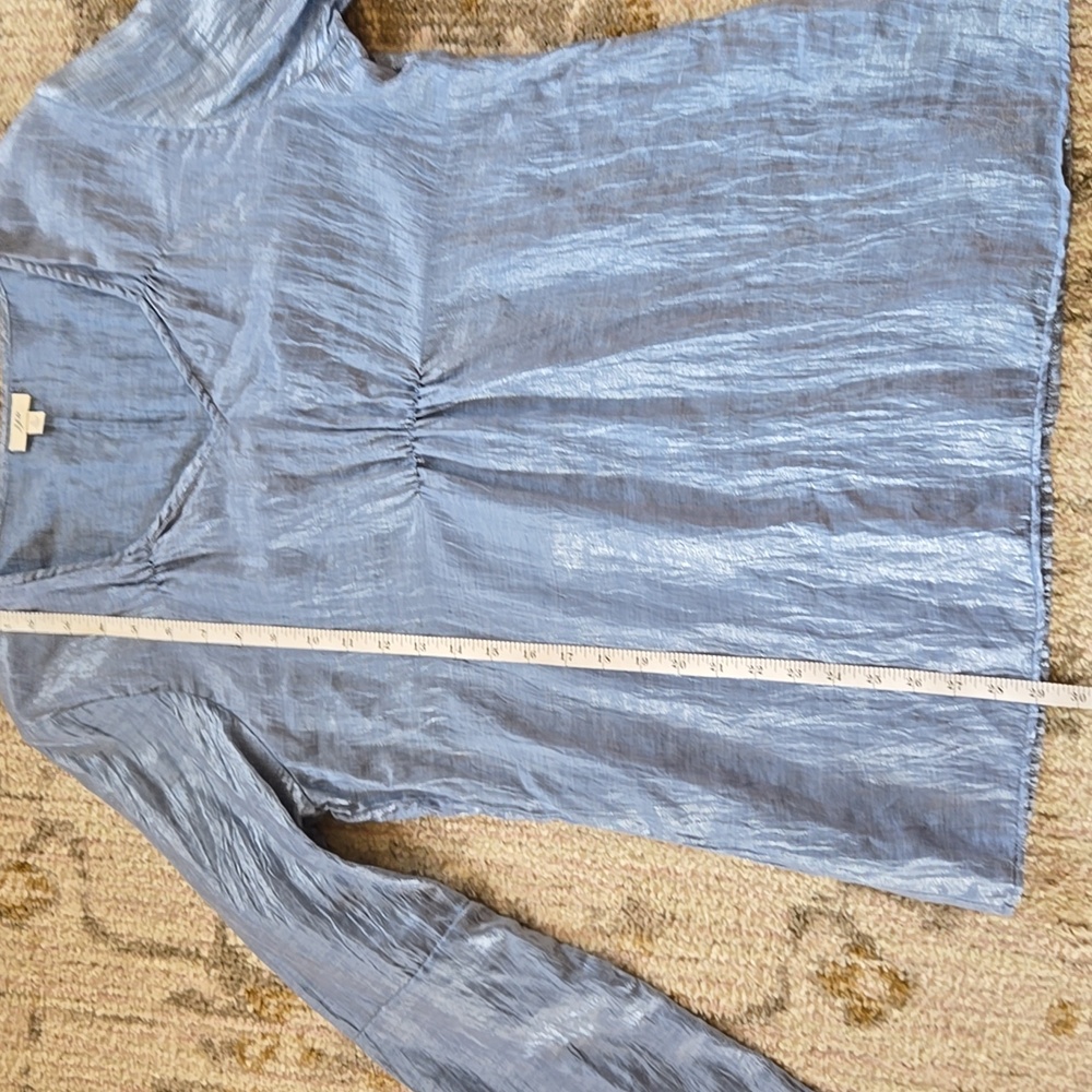 EUC J. Jill Blue Shimmer Tunic Top Size Large - Picture 7 of 8
